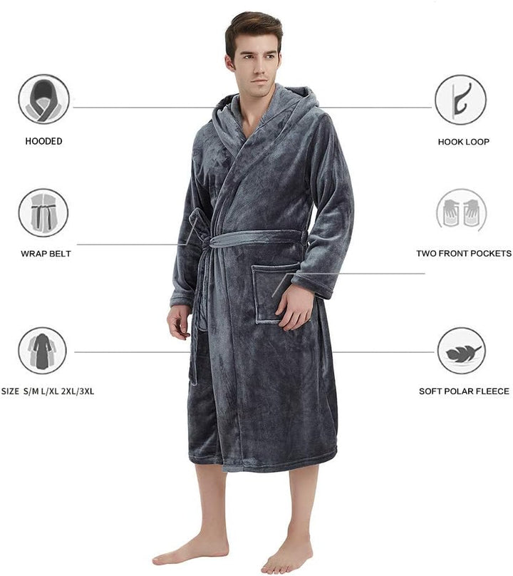 Luxe Men's Bathrobe - Robbie-Dark Grey-S/M-State of Style