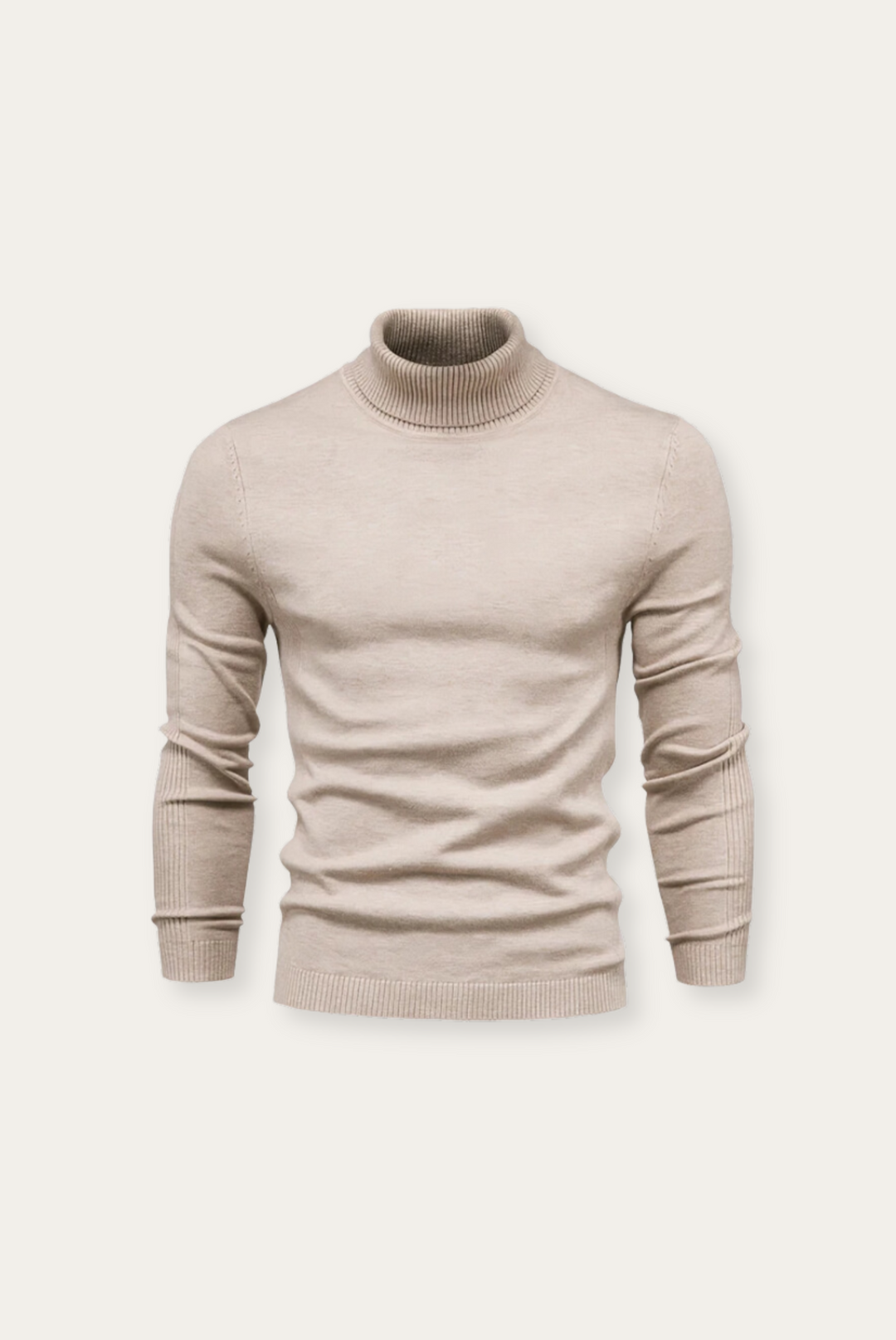 Luxe Men's Turtleneck Sweater – Adrian-Beige-S-State of Style