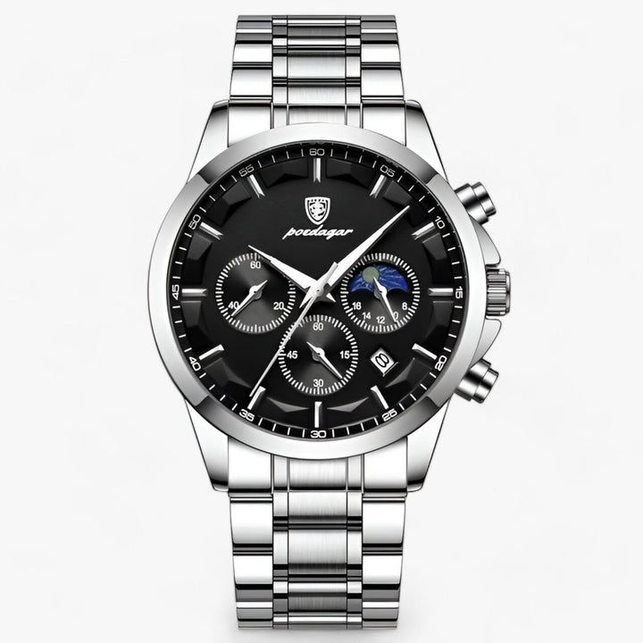 Luxe Men's Watch - Cassian-Silver Black (S)-State of Style