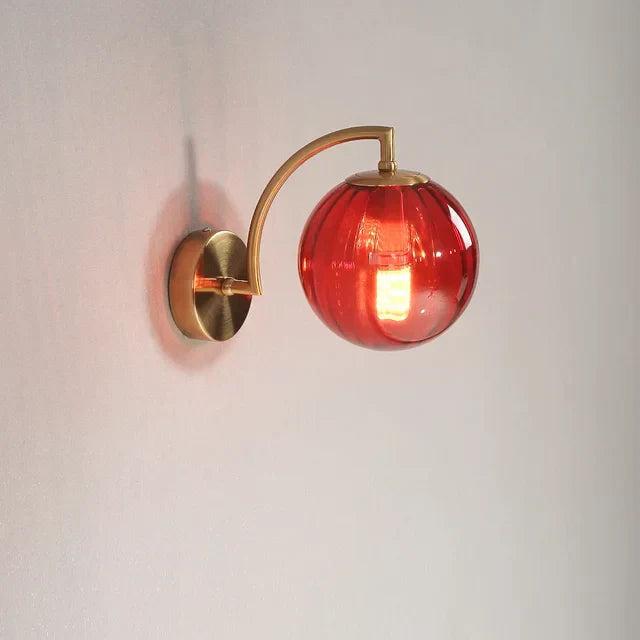 Luxe Modern Glass Wall Light - CrystalGlow-Red-State of Style