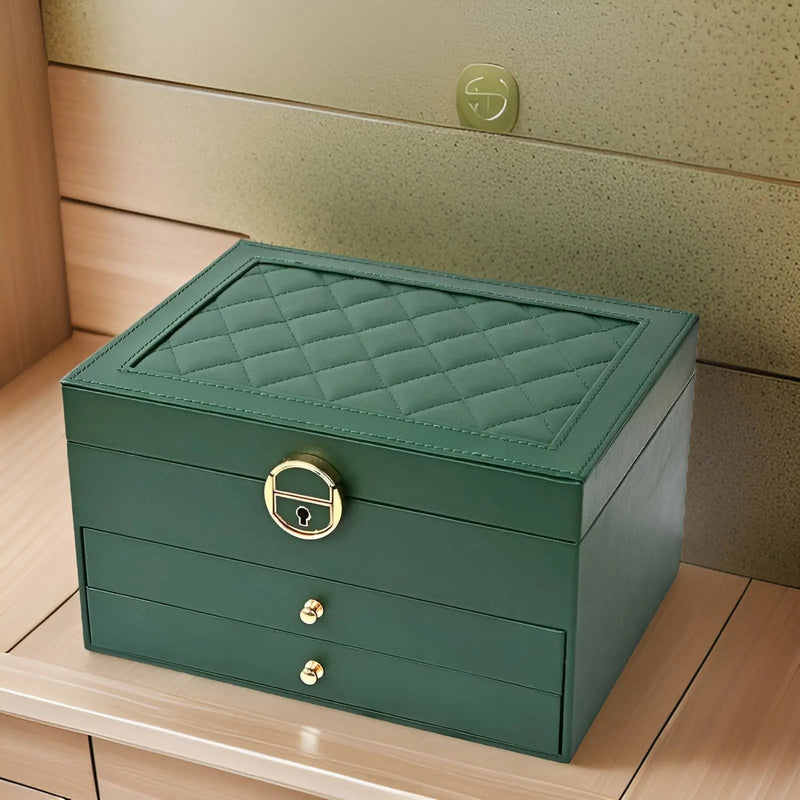 Luxe Multi-Layer Jewellery Box - EleganceBox-Green-State of Style