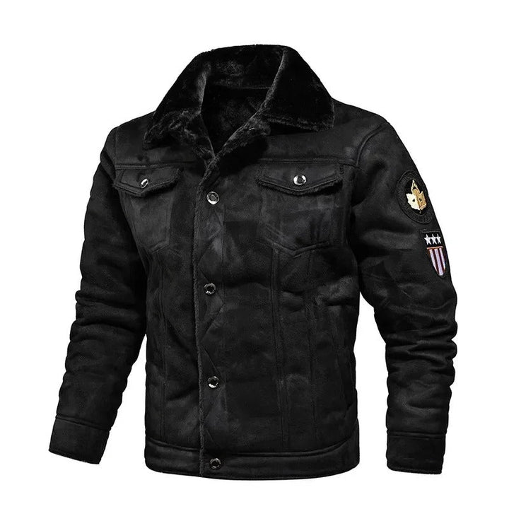 Luxe Oversized Leather Jacket with Velvet Lining - Victor-Black-M-State of Style