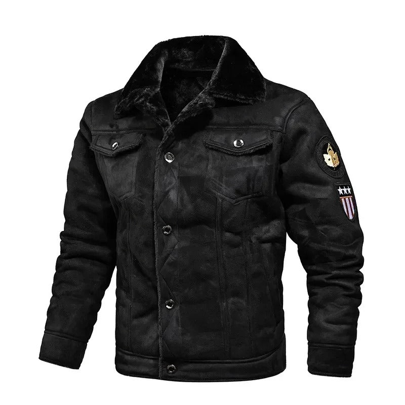 Luxe Oversized Leather Jacket with Velvet Lining - Victor-Black-M-State of Style