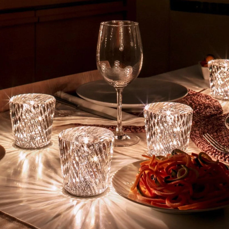 Luxe Rechargeable Diamond Crystal Table Lamp - Lumière Diamond-Acrux-State of Style