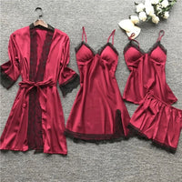 Luxe Satin Pyjama Set - Luna-Red-XS-State of Style