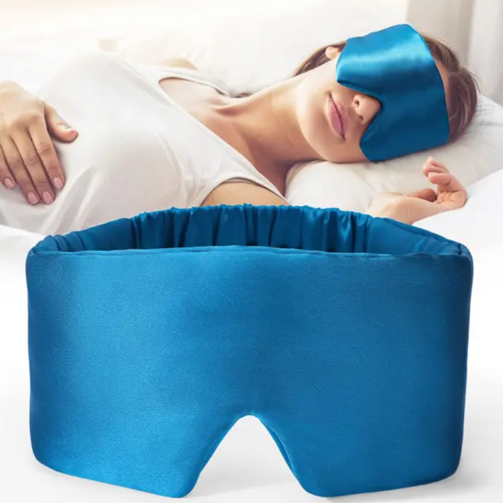 Luxe Sleep Mask in Pure Mulberry Silk - LunaPure-Blue-State of Style