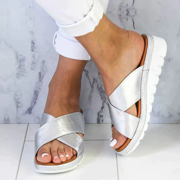 Luxe Stride Ortho-Sandals Women - Simone-Silver-35-State of Style