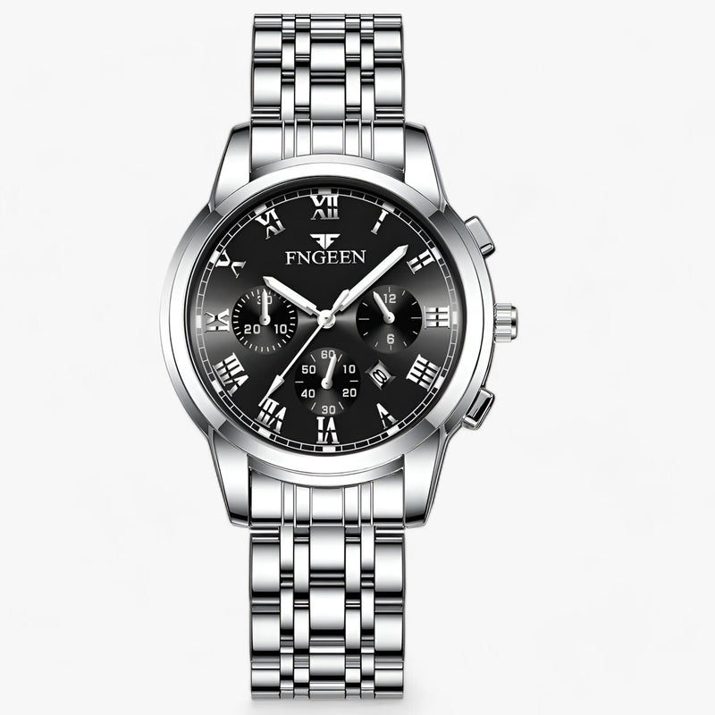 Luxe Titanium Women’s Watch – Clémence-Silver Black-State of Style
