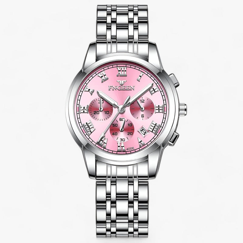 Luxe Titanium Women’s Watch – Clémence-Silver Pink-State of Style