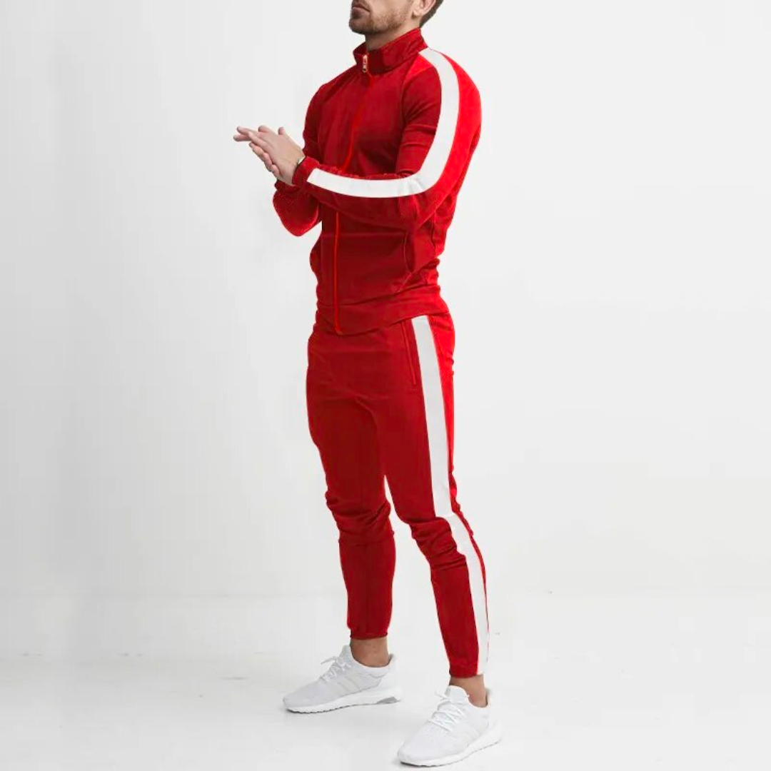 Luxe Two-Piece Jogging Set for Men - Morisson-Red-S-State of Style