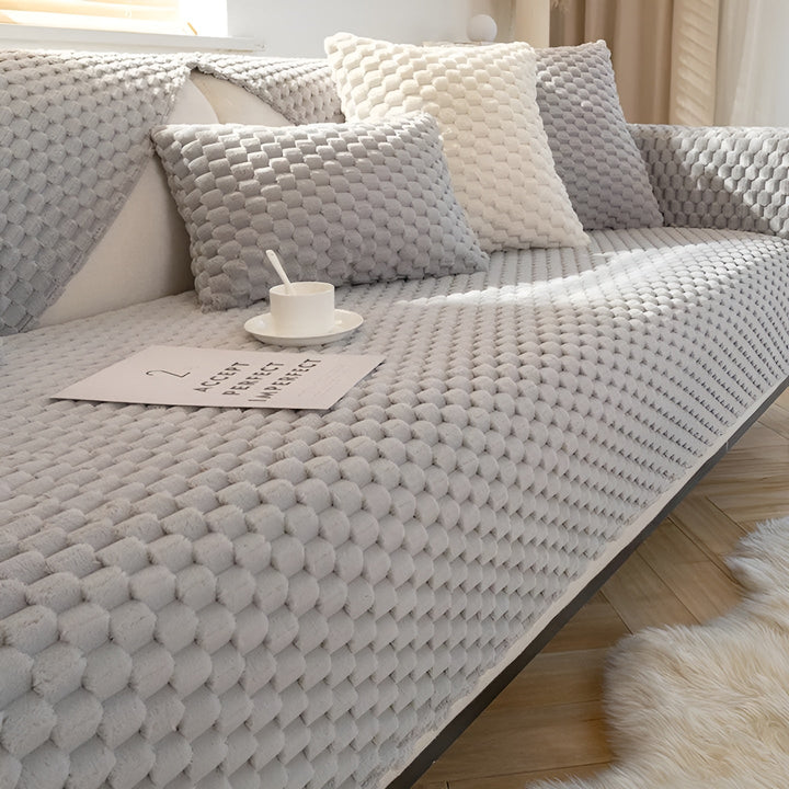 Luxe Velvet Sofa Cover - VeluLuxe-1 seater - 90x120 cm-Grey-State of Style