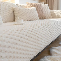 Luxe Velvet Sofa Cover - VeluLuxe-1 seater - 90x120 cm-White-State of Style