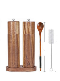 Luxe Wooden Salt & Pepper Grinder Set with Tray - WoodSpice-State of Style