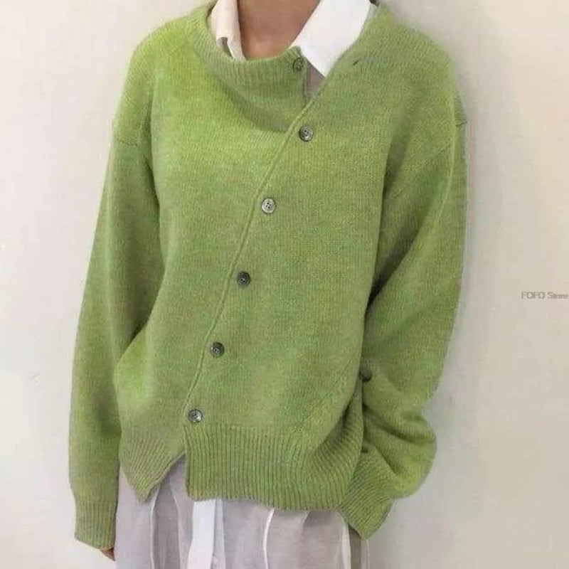 Luxurious Cashmere Cardigan with Button Details - Aurora-Green-XS-State of Style