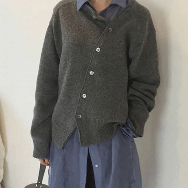 Luxurious Cashmere Cardigan with Button Details - Aurora-Grey-XS-State of Style