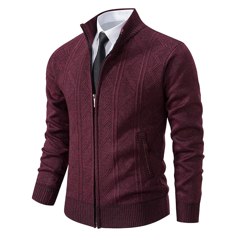 Luxurious Knitted Men's Vest - Henry-Burgundy-S-State of Style