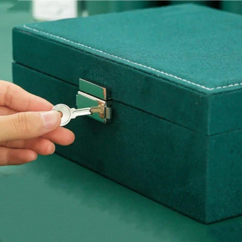 Luxurious Large Velvet Jewellery Box-GREEN-State of Style