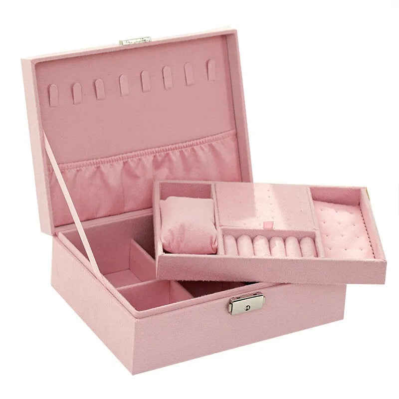 Luxurious Large Velvet Jewellery Box-PINK-State of Style