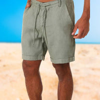 Luxurious Linen Men's Shorts - Armand-Green-S-State of Style