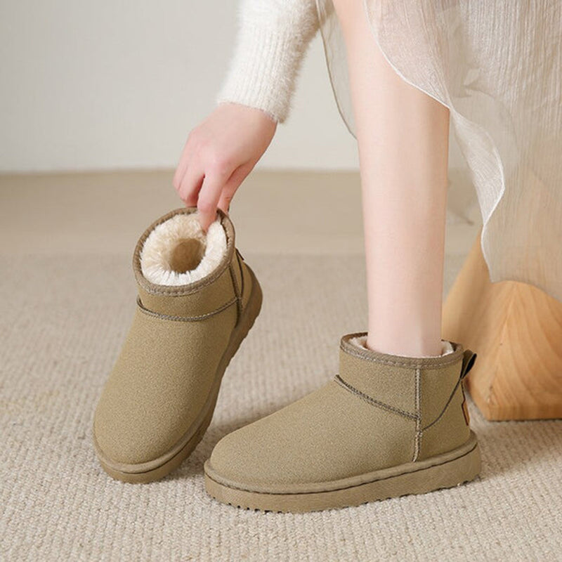 Luxurious Low Winter Boots with Faux Fur - Isabella-Beige-36-State of Style