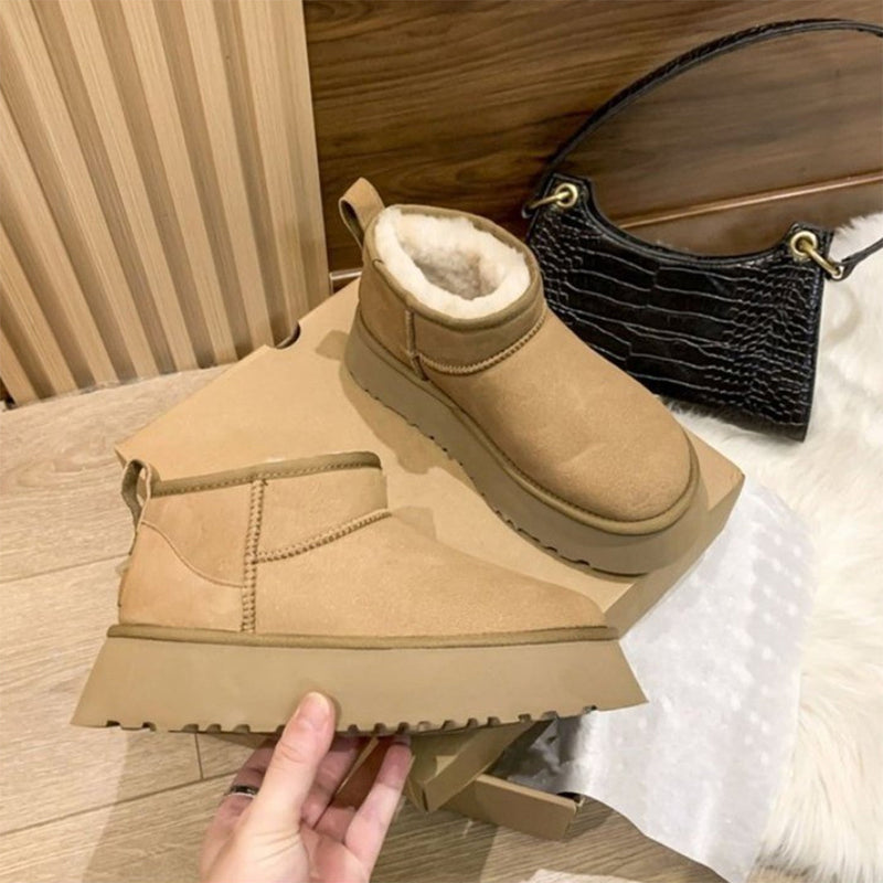 Luxurious Low Winter Boots with Faux Fur - Isabella-Black-36-State of Style