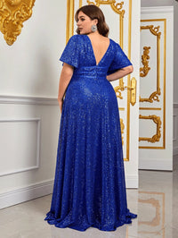Luxurious Plus-Size Maxi Evening Dress-Pink-L-State of Style