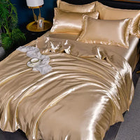 Luxurious Satin Duvet Cover - SilkSerenity-Light gold-150X200CM-State of Style