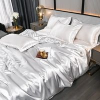 Luxurious Satin Duvet Cover - SilkSerenity-White-150X200CM-State of Style