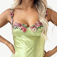 Luxurious Satin Slip Dress - Celeste-Green-S-State of Style