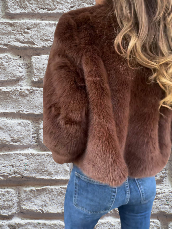 Luxurious Soft Women's Coat - Aurora-Brown-S-State of Style