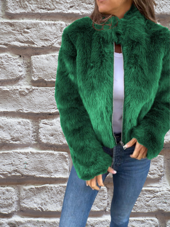 Luxurious Soft Women's Coat - Aurora-Green-S-State of Style