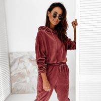Luxurious Velvet Tracksuit | Soft & Durable Activewear-Burgundy-S-State of Style