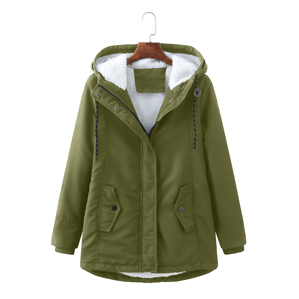 Luxurious Women's Winter Coat – Aurora-Olive Green-S-State of Style