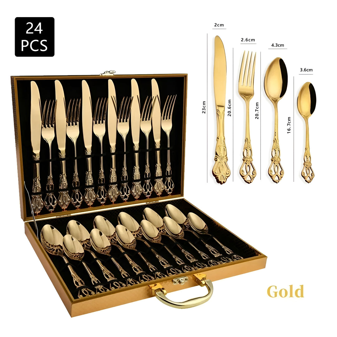 Luxury 24-Piece Cutlery Set - RoyalCutlery-Gold-State of Style