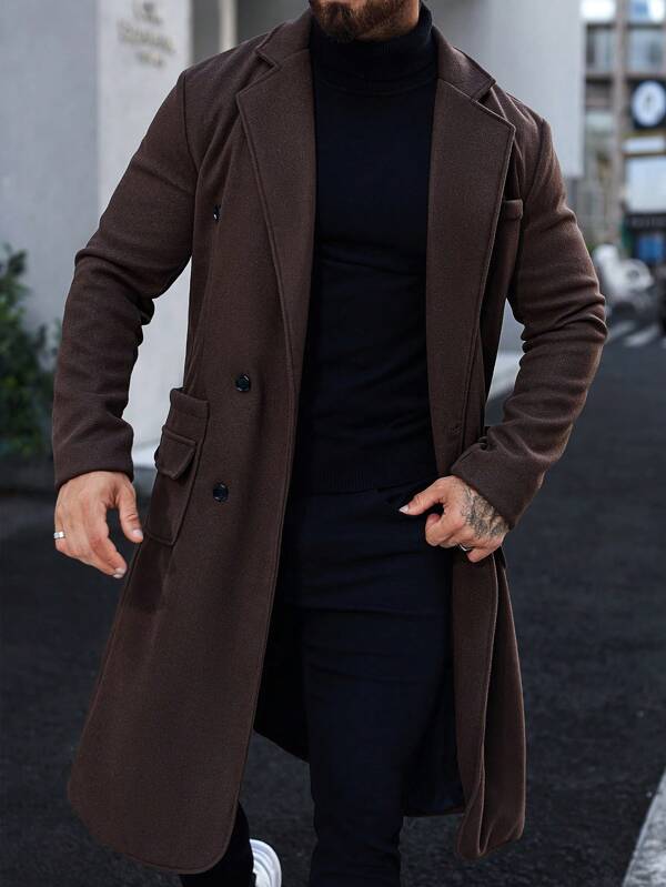 Luxury Brown Long Coat for Men - Alden-S-State of Style