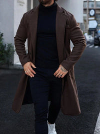 Luxury Brown Long Coat for Men - Alden-S-State of Style