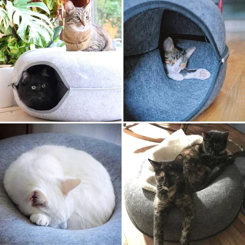 Luxury Cat Bed and Playhouse - WhiskerNest-Black-State of Style