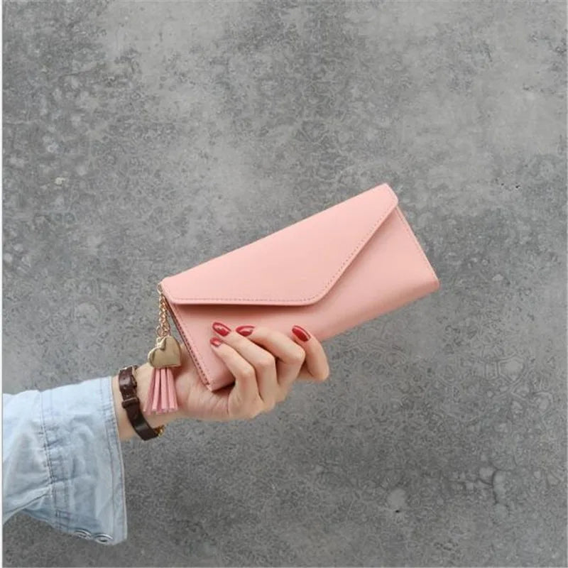 Luxury Designer Wallets – Short PU Cardholders & Long Leather Purses-Pink-State of Style