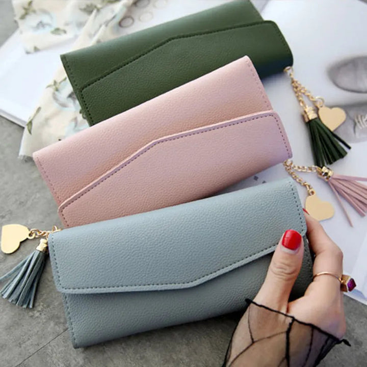 Luxury Designer Wallets – Short PU Cardholders & Long Leather Purses-Pink-State of Style