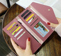 Luxury Designer Wallets – Short PU Cardholders & Long Leather Purses-Pink-State of Style