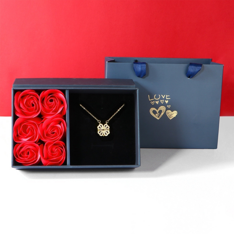Luxury Diamond Necklace - Livia-Gold with Roses-State of Style