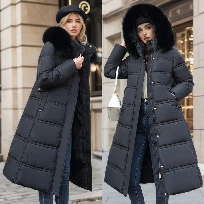 Luxury Faux Fur Winter Coat for Women - Amara-Brown-S-State of Style
