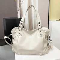 Luxury Leather Ladies Shoulder Bag - EliteCarry-Beige-State of Style