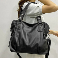 Luxury Leather Ladies Shoulder Bag - EliteCarry-Black-State of Style