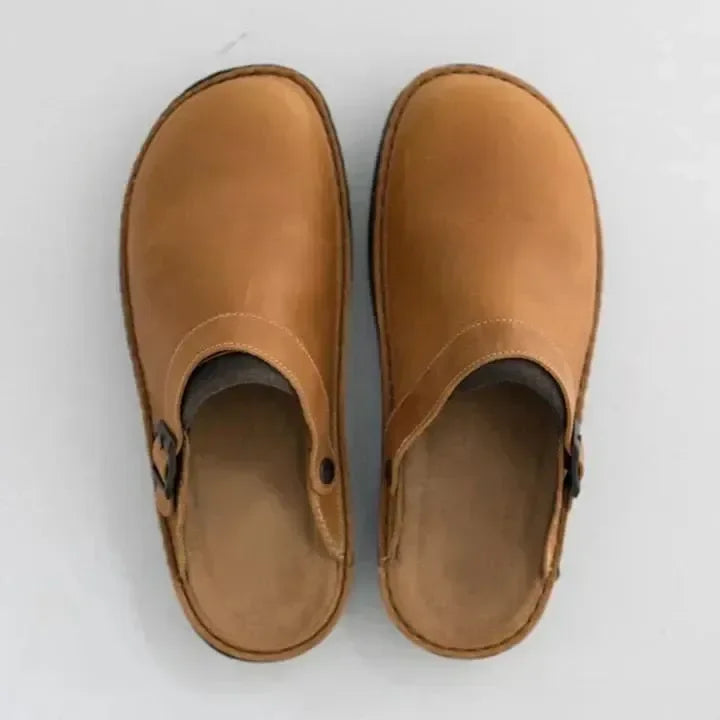 Luxury leather slippers for men – Elias-Beige-6-State of Style