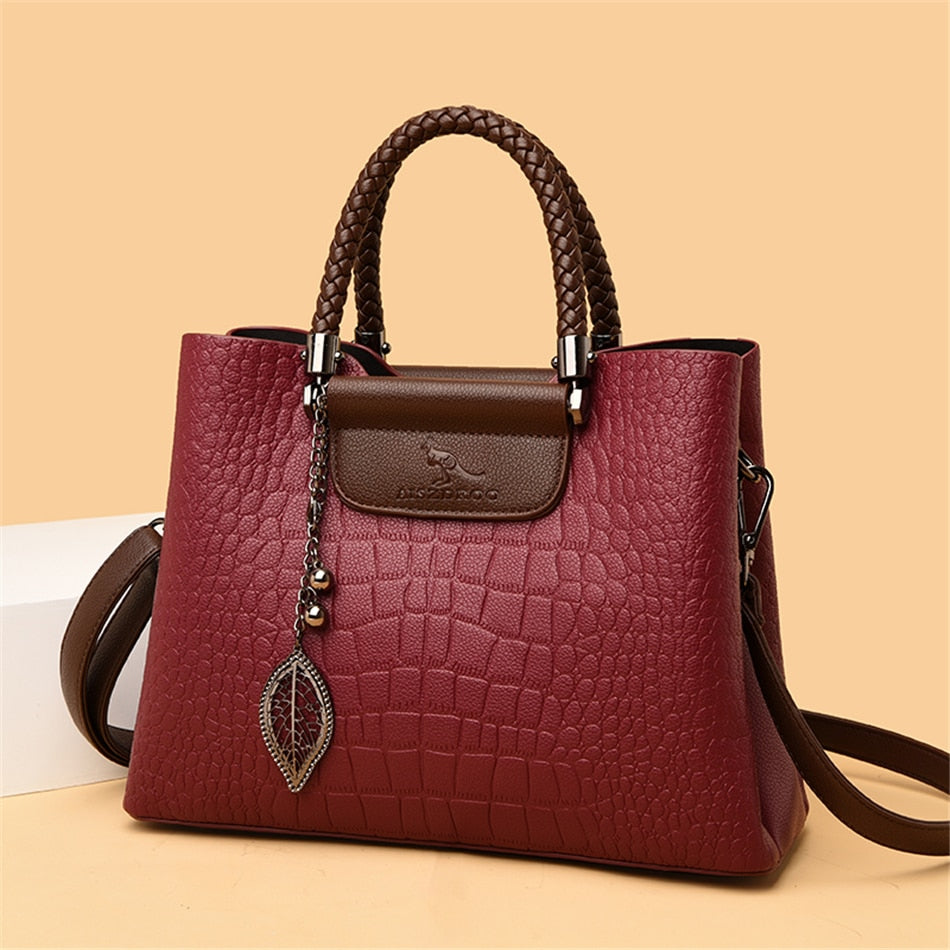 Luxury Leather Women's Handbag - Amara-Red-State of Style