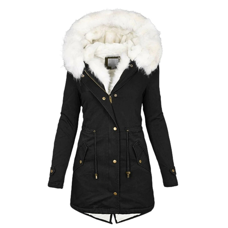 Luxury Lined Women's Winter Coat - Elena-Black-S-State of Style