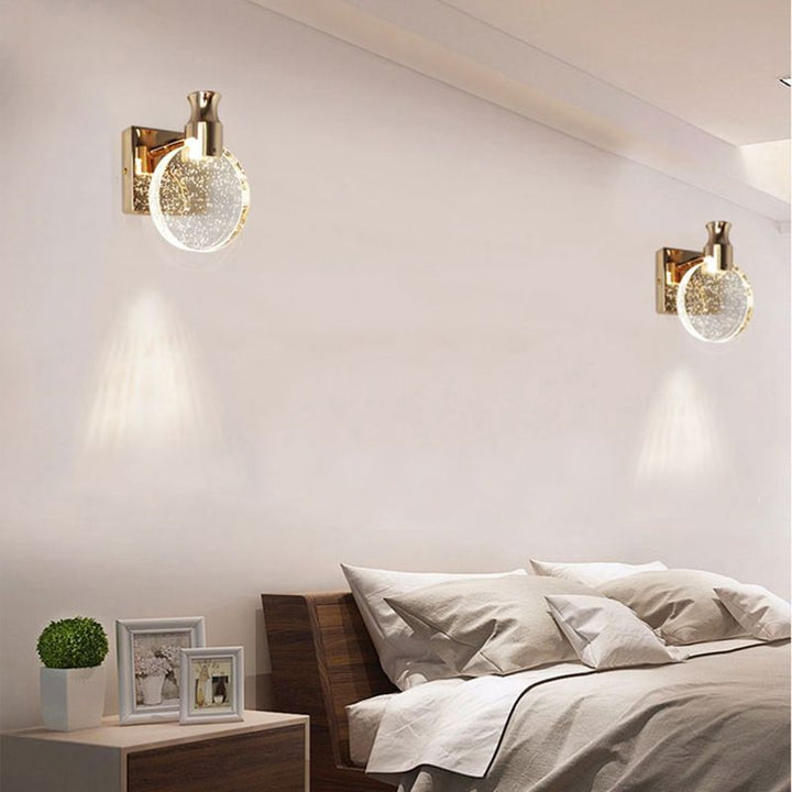Luxury Round Crystal Wall Lamp – Celestia-Gold-Warm light-13cm-State of Style