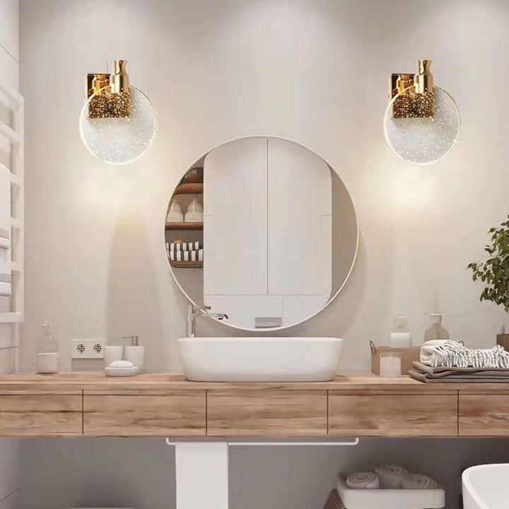 Luxury Round Crystal Wall Lamp – Celestia-Gold-Warm light-13cm-State of Style