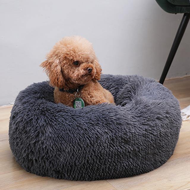 Luxury Soft Plush Dog Bed - FluffyNest-S '40cm'-Black-State of Style
